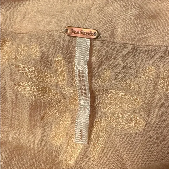 Free People Cream Embroidered Long Dress - Picture 10 of 13